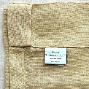 (2) THRESHOLD bonaire light filtering curtains soft yellow